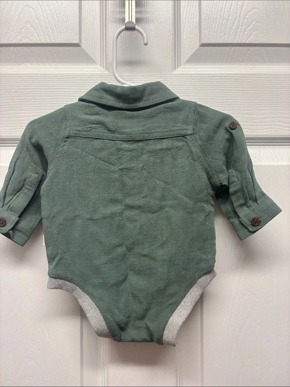 Me & Henry Green Polo Textured Cotton Onsie 0-3 M New